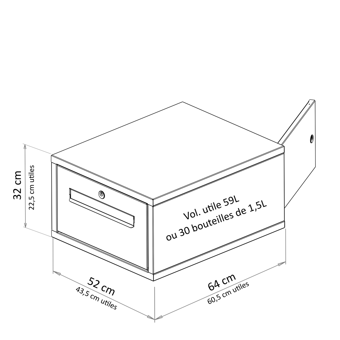 BRAD 1 XXL clé Poste, 2 portes : La nouvelle Boîte aux lettres XXL et petits colis