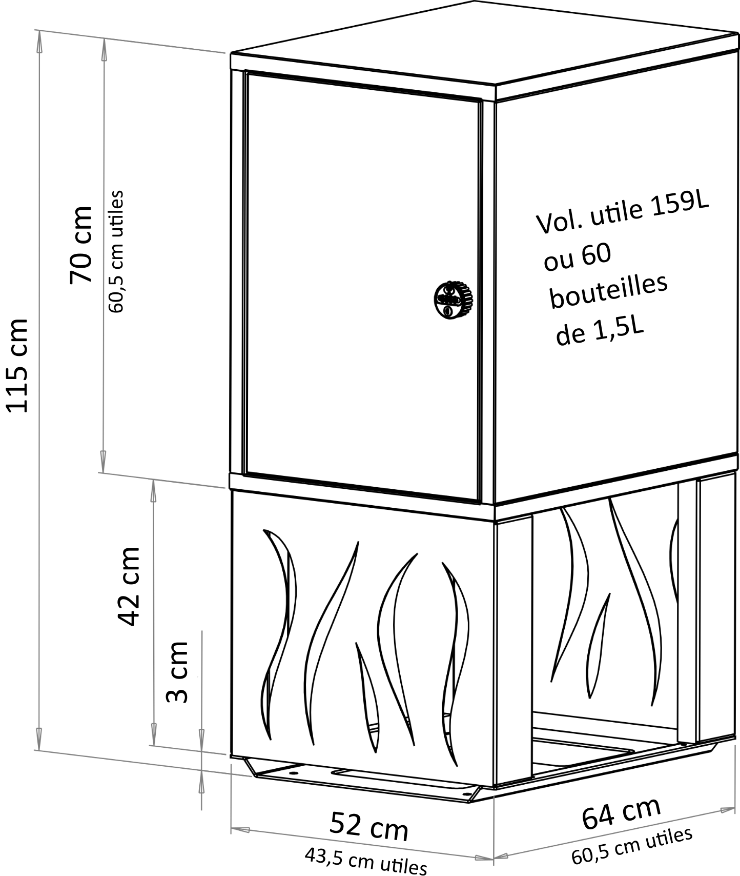 BRAD 3 EXCELLENCE CLE POSTE Boîte aux lettres et colis, pied design, 2 portes
