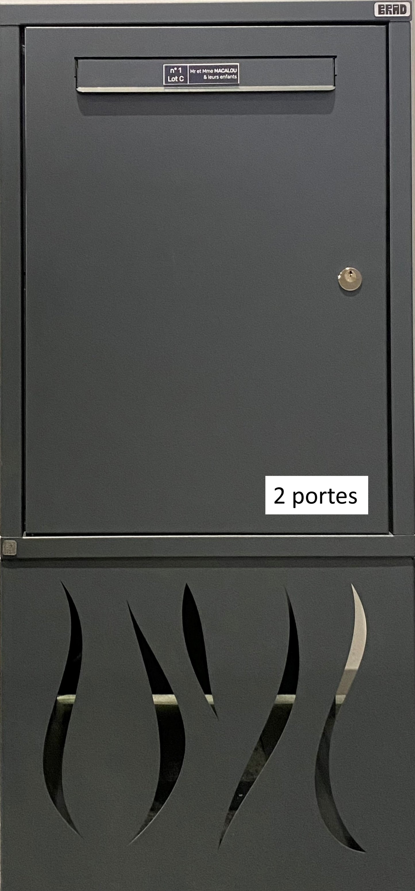 BRAD 3 EXCELLENCE CLE POSTE Boîte aux lettres et colis, pied design, 2 portes