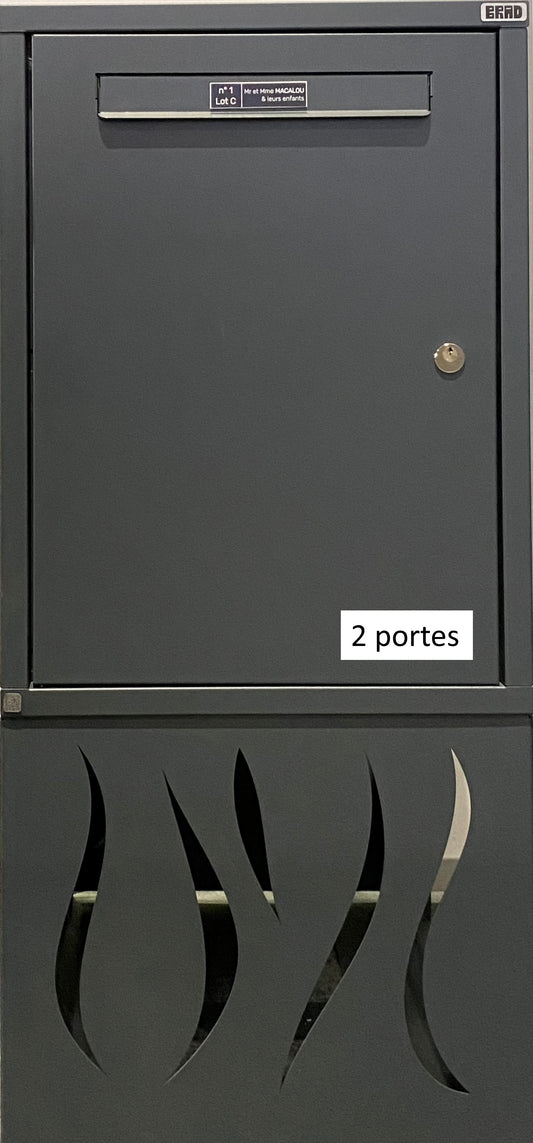 BRAD 3 EXCELLENCE CLE POSTE Boîte aux lettres et colis, pied design, 2 portes