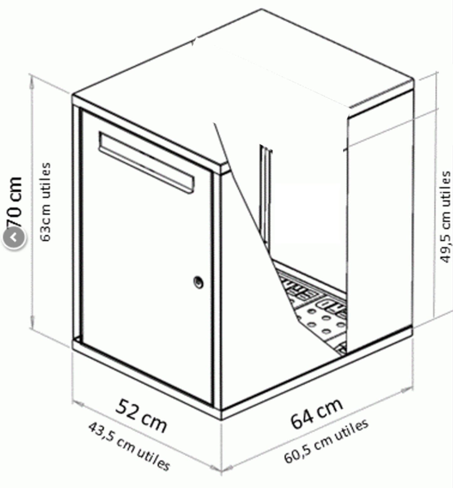 BRAD 3 EXCELLENCE CLE POSTE Boîte aux lettres et colis, pied design 1 porte