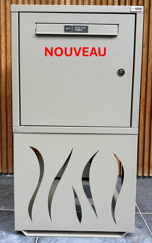 BRAD 2 Excellence clé Poste et pied design, 1 porte : La boîte aux lettres et colis idéale