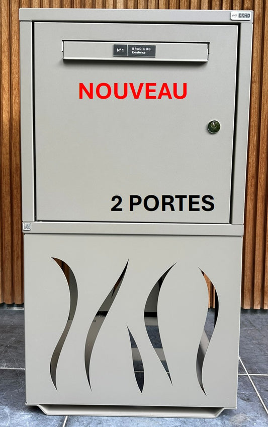 BRAD 2 Excellence clé Poste et pied design, 2 portes : La boîte aux lettres et colis idéale