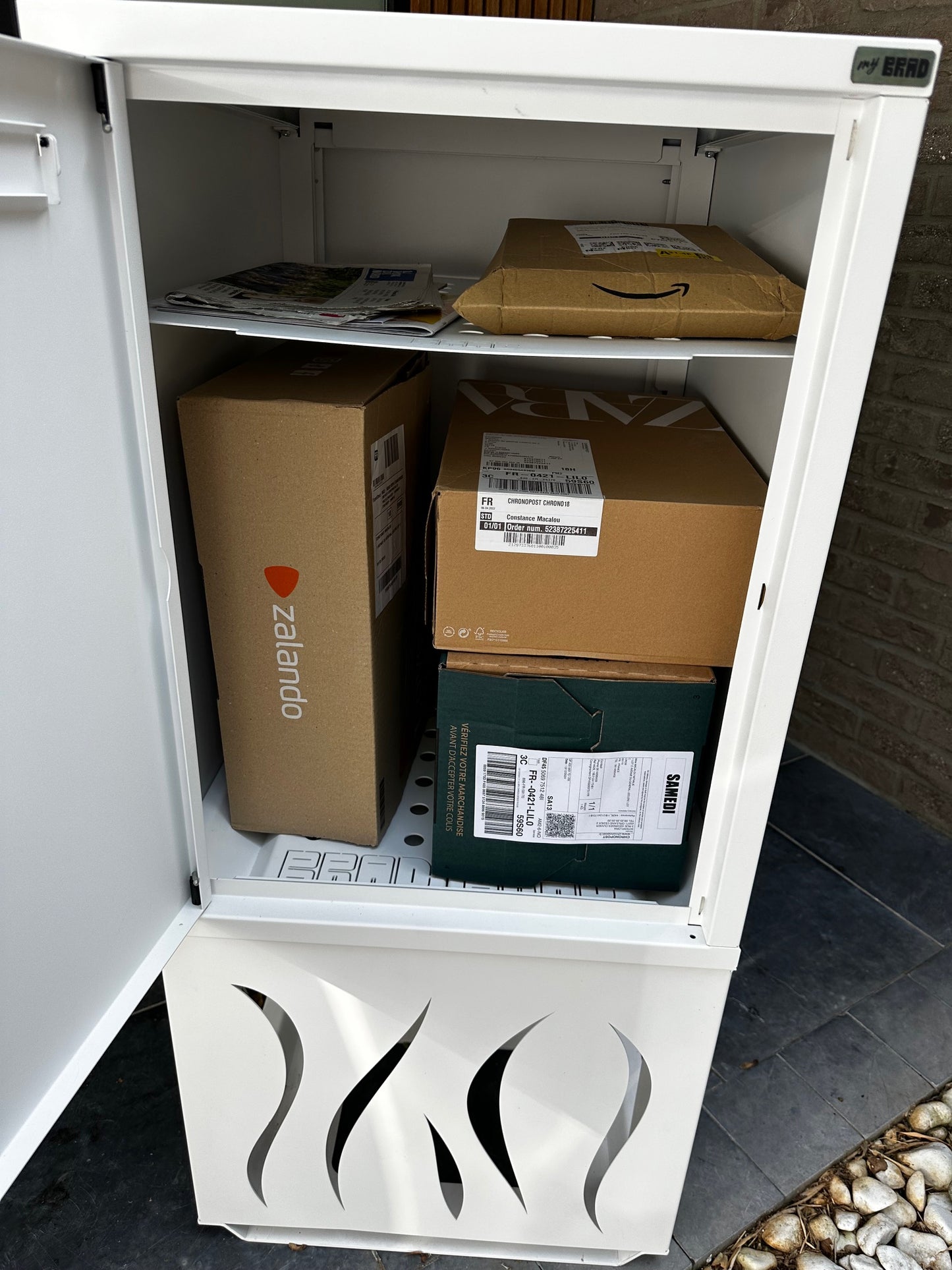 BRAD 3 EXCELLENCE CLE POSTE Boîte aux lettres et colis, pied design, 2 portes