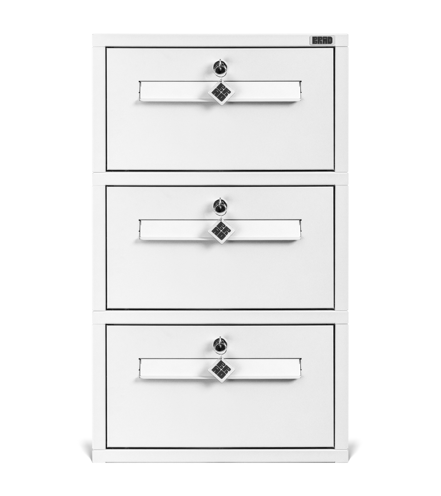 BRAD 10TRIO 2 Portes : Lot de 3 boîtes aux lettres clé Poste, 2 portes