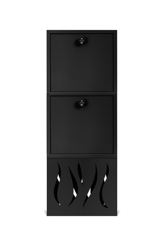 BRAD 22 : Boîte à colis sécurisée qui facilite aussi la réception de toutes vos courses alimentaires sur pieds design en aluminium