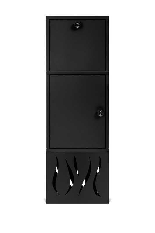 BRAD 23 :Boîte à colis sécurisée parfaite pour recevoir toutes vos commandes même alimentaires et grands colis, sur pieds design en aluminium