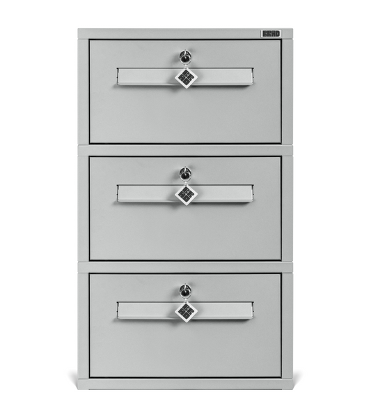 BRAD 10 Trio 1 Porte : Lot de 3 boîtes aux lettres clé Poste